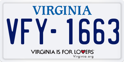 VA license plate VFY1663