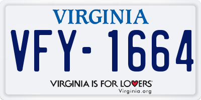 VA license plate VFY1664