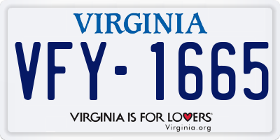 VA license plate VFY1665