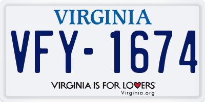 VA license plate VFY1674