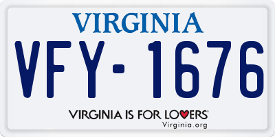 VA license plate VFY1676