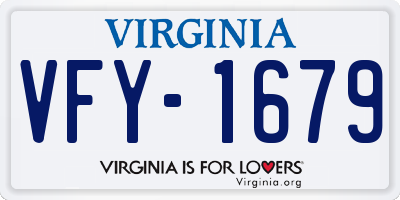 VA license plate VFY1679