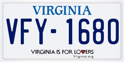 VA license plate VFY1680