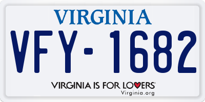 VA license plate VFY1682