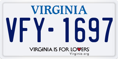VA license plate VFY1697