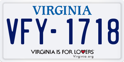 VA license plate VFY1718
