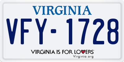VA license plate VFY1728