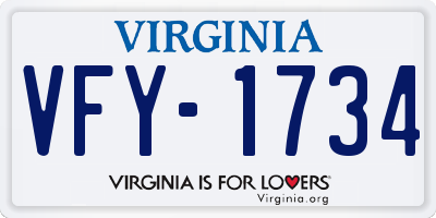VA license plate VFY1734