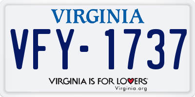 VA license plate VFY1737