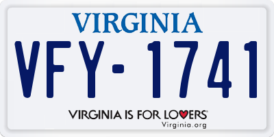 VA license plate VFY1741