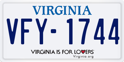 VA license plate VFY1744