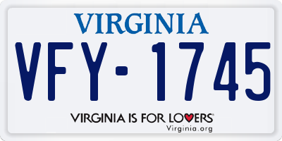 VA license plate VFY1745