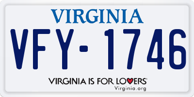 VA license plate VFY1746