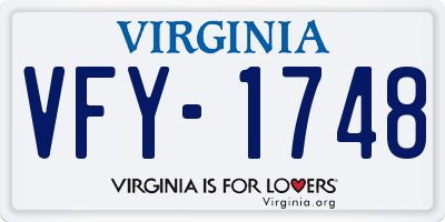 VA license plate VFY1748