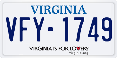 VA license plate VFY1749