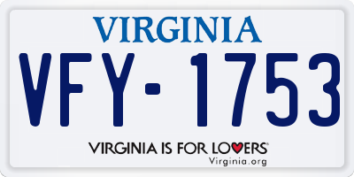 VA license plate VFY1753