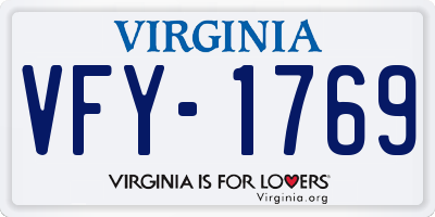 VA license plate VFY1769
