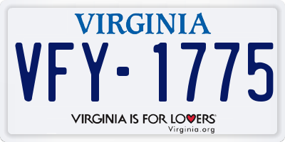 VA license plate VFY1775