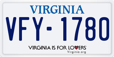VA license plate VFY1780