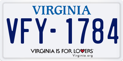 VA license plate VFY1784