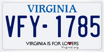 VA license plate VFY1785