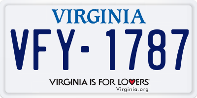 VA license plate VFY1787