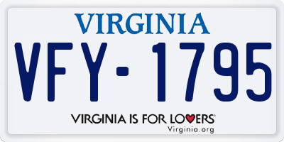 VA license plate VFY1795