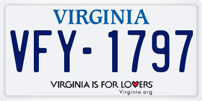 VA license plate VFY1797