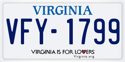 VA license plate VFY1799