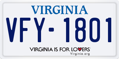 VA license plate VFY1801