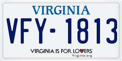 VA license plate VFY1813