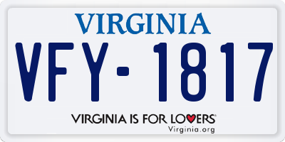 VA license plate VFY1817