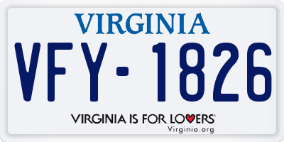 VA license plate VFY1826