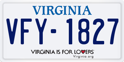 VA license plate VFY1827