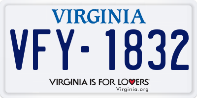 VA license plate VFY1832