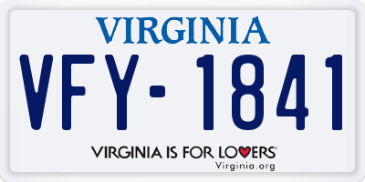 VA license plate VFY1841
