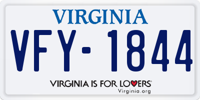 VA license plate VFY1844