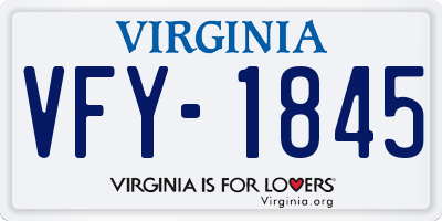 VA license plate VFY1845