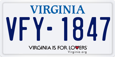 VA license plate VFY1847