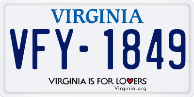 VA license plate VFY1849