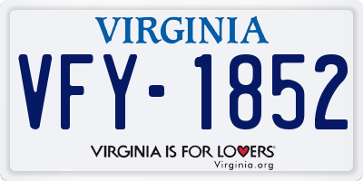 VA license plate VFY1852