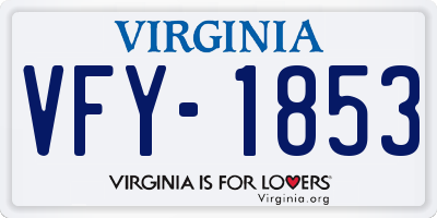 VA license plate VFY1853