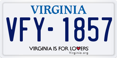 VA license plate VFY1857