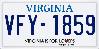 VA license plate VFY1859
