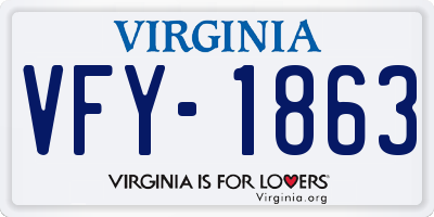 VA license plate VFY1863