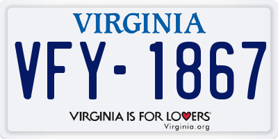VA license plate VFY1867