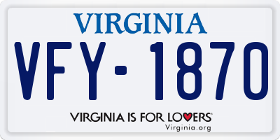 VA license plate VFY1870