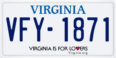 VA license plate VFY1871