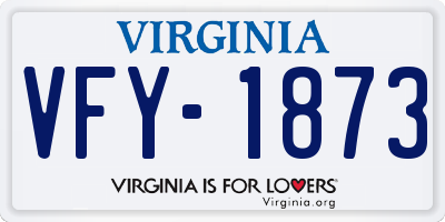 VA license plate VFY1873