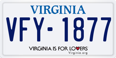 VA license plate VFY1877